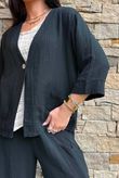 Lina Linen Blend Box Jacket Black